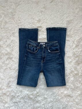 Zara slim boot cut dark wash jeans